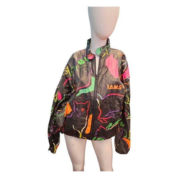 IAMS Cat Food Promotional Windbreaker Jacket Vintage 90's size XL - Picture 2 of 8
